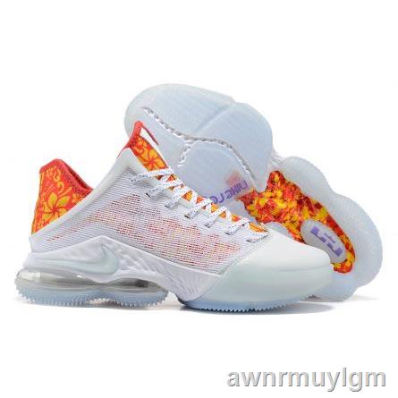 2022 ใหม่ NIKE LeBron 19 Low “Magic Fruity Pebbles” DQ8344-100 กีฬารองเท้าบาสเก็ตบอล