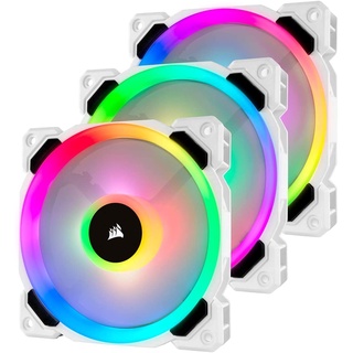 Corsair LL Series, LL120 RGB, 120mm RGB LED Fan, Triple Pack with Lighting Node PRO- White