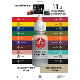 THAITONE Model Paint Set สีสด(10สี) และ Set สีหม่น(10สี) สีอะคริลิคสูตรน้ำ กันดั้ม กันพลา gundam gunpla โมเดล