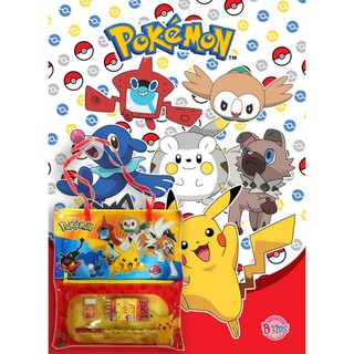 บงกช Bongkoch หนังสือเด็ก Pokémon ปริศนาภาพแสนสนุก + กระเป๋าพร้อมเซ็ตเครื่องเขียน