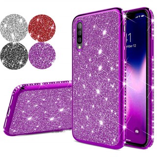 เคสโทรศัพท์มือถือ ชนิดซิลิโคน TPU แบบนิ่ม แต่งกลิตเตอร์เพชร สำหรับ Samsung Galaxy A10 A20 A30 A40 A50 A70 M10 M20