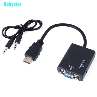 (Babystar) อะแดปเตอร์แปลงสายเคเบิ้ล Hdmi To Vga Hdmi Vga รองรับ 1080P พร้อมเสียง