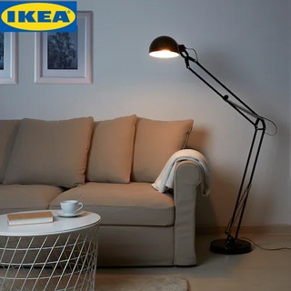 IKEA FORSÅ ฟอร์ชอัว โคมไฟตั้งพื้น , สีดำ ใช้กับหลอดไฟ LED E27 วัสดุโลหะ คงทน แข็งแรง