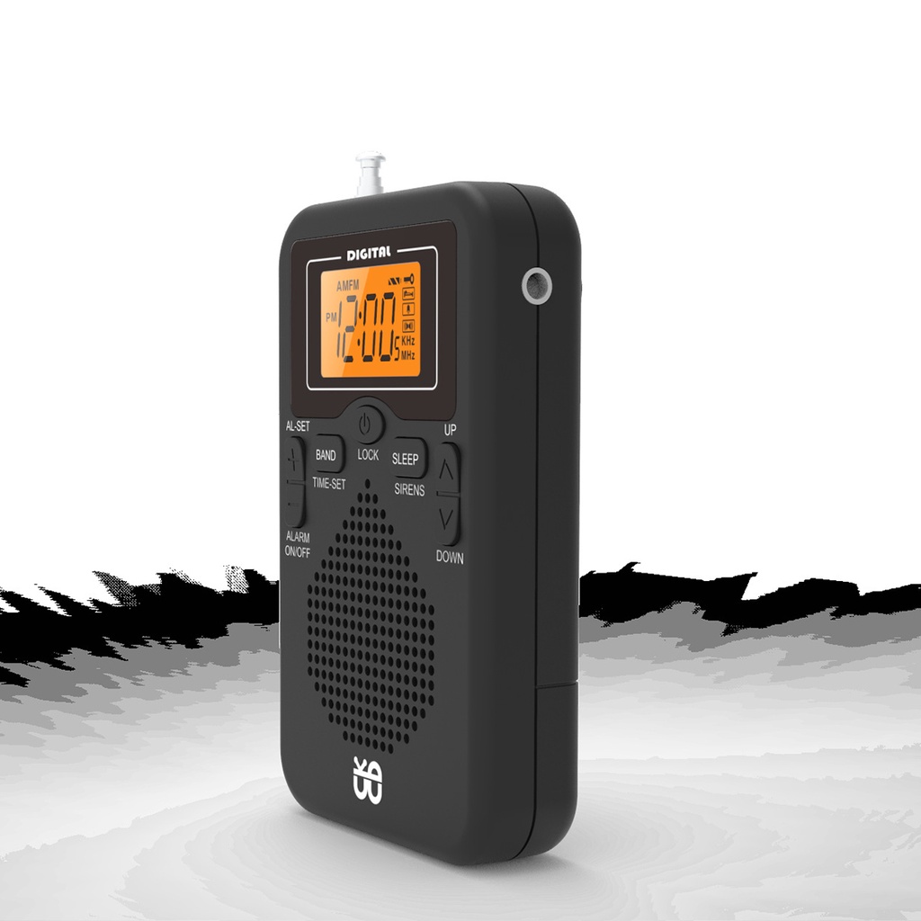 Mini AM FM Radio Receiver Pocket Radio Receiver Speaker LCD Digital ...