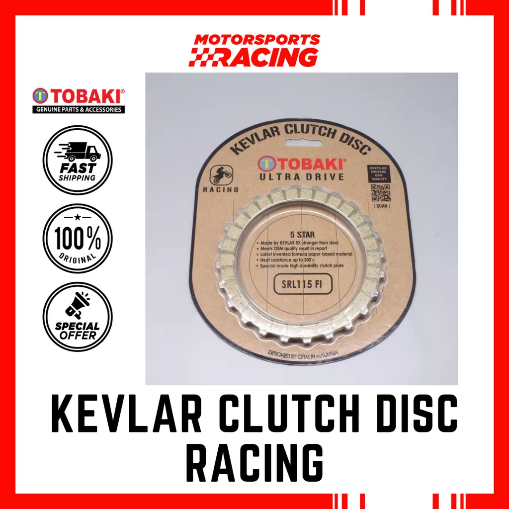 SRL115 FI/SRL115 TOBAKI RACING KEVLAR แผ่นคลัทช์ YAMAHA SRL 115 FI TAHAN LAMA