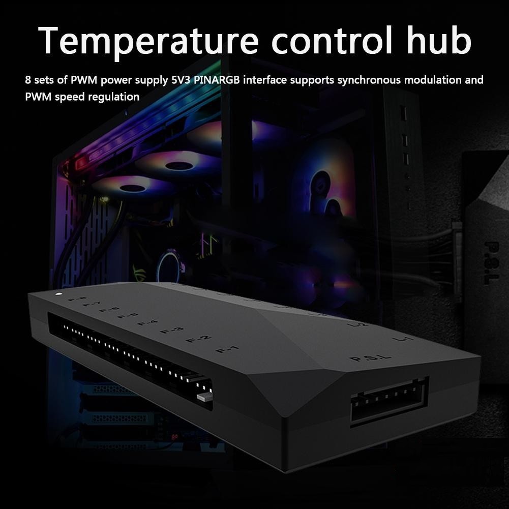 ID-Cooling HA-02/HA-08 ARGB Fan Hub 4pin PWM+ARGB 3pin 5V 8 port