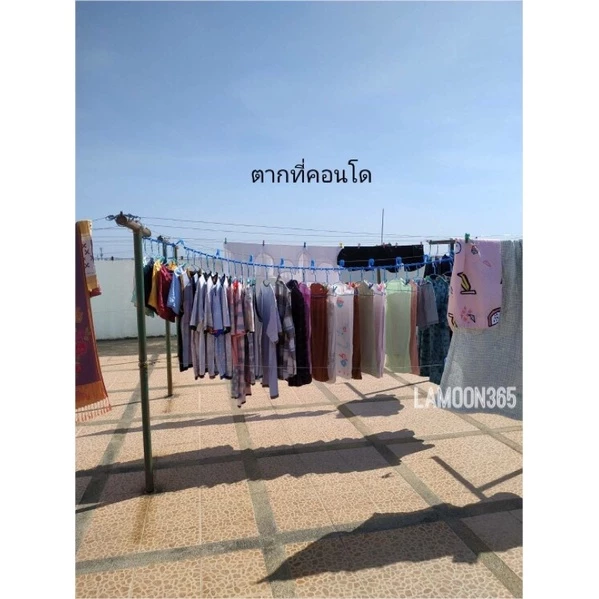 (ราคาชิ้นละ 24 บาท > ซื้อ10ชิ้น แถม1ชิ้น)‼️ ไม้แขวนเสื้อ 5 ช่อง ตากผ้ากันลม จัดระเบียบตู้เสื้อผ้า thumbnail 9