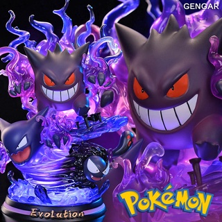 MFC Studio Pokemon Evolution of Gengar โปเกมอน อีโวลูชัน อ็อฟ เก็งกา เก็งก้า Resin Statue พร้อมไฟ With LED Figure มังงะ