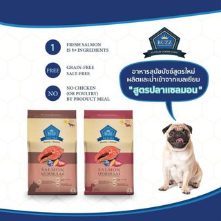 Buzz Dog Salmon Formula สูตรเนื้อปลาแซลมอน สำหรับสุนัขโตพันธุ์เล็ก และ สุนัขโตพันธุ์ใหญ่ ขนาด 2.5 kg