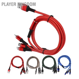 Player kingdom 3 In 1 สายชาร์จสายเคเบิ้ล 3A พร้อมประเภท C/C/สําหรับ Ios/Micro Usb Connector 1.2ม.