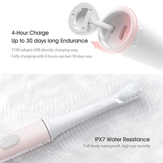 Xiaomi แปรงสีฟันไฟฟ้า T100 Sonic Electric Toothbrush กันน้ำ IPX7 เปลี่ยนหัวได้ ทำความสะอาดฟันอย่างล้