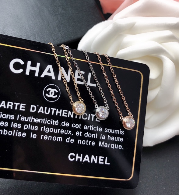 เครื่องประดับ สร้อยคอ สร้อยจี้ สร้อยหญิง จี้เม็ดเดียวเล็ก - รูปที่ 3