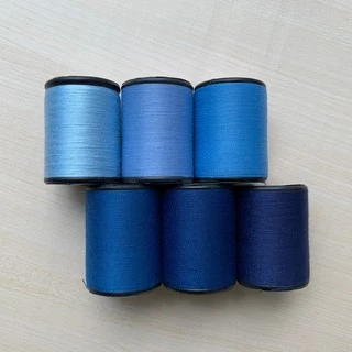 ด้ายเย็บผ้า ด้ายสีฟ้า เฉดฟ้าน้ำทะเล ตราหัวเสือ ด้ายเย็บผ้าหลากสี ด้ายลูกล้อ wop DIY งานฝีมือ เย็บมือ เย็บจักร เบอร์60
