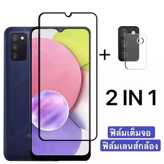 2in1 For Oppo A95 5G /A95 4Gฟิล์มเลนส์กล้อง + ฟิล์มกระจกเต็มจอขอบดำ