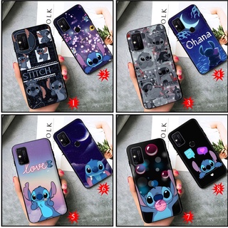 เคสโทรศัพท์มือถือแบบนิ่ม ลายสติตช์ สีดํา สําหรับ Realme C2 C3 C11 C12 C15 C17