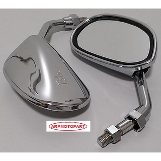 กระจกแต่ง มองหลัง ขากระจกสั้น ทรงย่อ BIKE TR-S (หลังบานชุบ-ข…