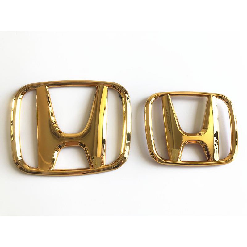 โลโก้ Honda Jazz / City / HRV / Civic / BRV / Accord / Mobiliio GLOSSY GOLD H / ตราสัญลักษณ์ (ด้านหน้าและด้านหลัง) 2 ชิ้น