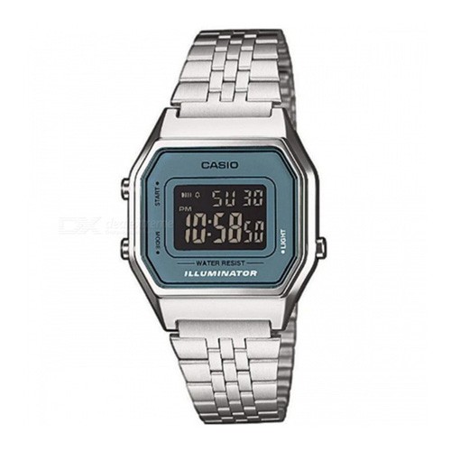 Casio Standard นาฬิกาข้อมือผู้หญิง สายสแตนเลส สีเงิน / หน้าปัดฟ้า รุ่น LA680WA,LA680WA-2BDF