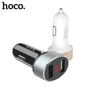 Hoco Z26 ที่ชาร์จโทรศัพท์ในรถยนต์ USB คู่ พร้อมจอแสดงผลดิจิทัล สําหรับ ios และโทรศัพท์ Android