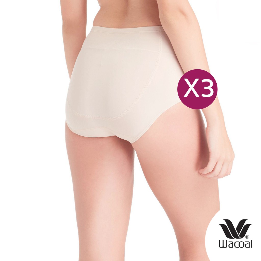 Wacoal U-Fit Extra Panty กางเกงใน แพ็ค 3 ชิ้น รุ่น WU4838/WU4T38 สีเบจ (BC)