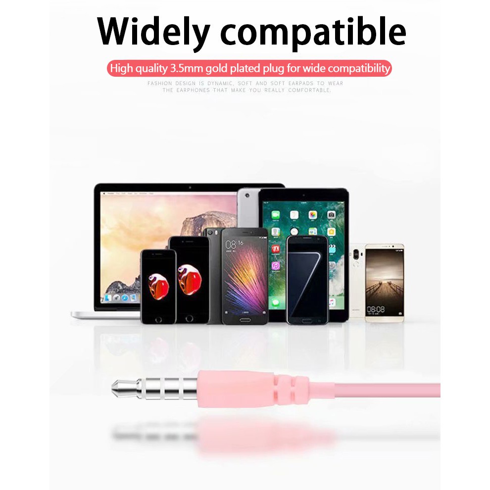 【จัดส่งรวดเร็ว】หูฟังแบบเกี่ยวหู 3.5 มม. พร้อมไมโครโฟน HIFI สําหรับโทรศัพท์ Pc Mp3