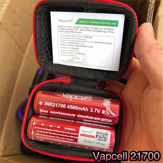 Vapcell INR21700 4500mah 3.7V ถ่าน21700 ถ่านชาร์จVapcell 21700(สีแดง)