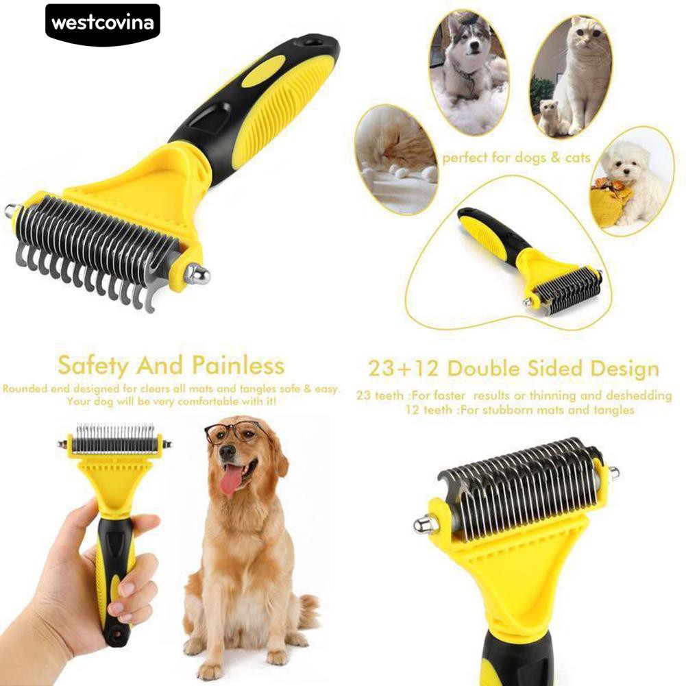 Dog Pet Brush Dematting Grooming Deshedding Tool Trimmer Comb Rake 10/18 Blades