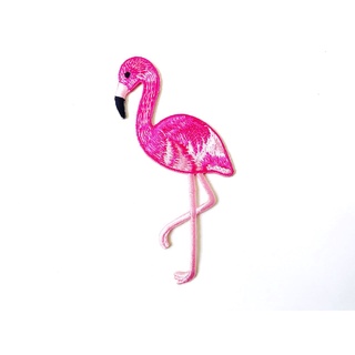 นกฟลามิโก้ นกสีชมพู Flamingo งานเท่ห์ๆ ตัวรีดติดเสื้อ ตัวรีด (Size M) อาร์มรีด อาร์มรีดติดเสื้อ