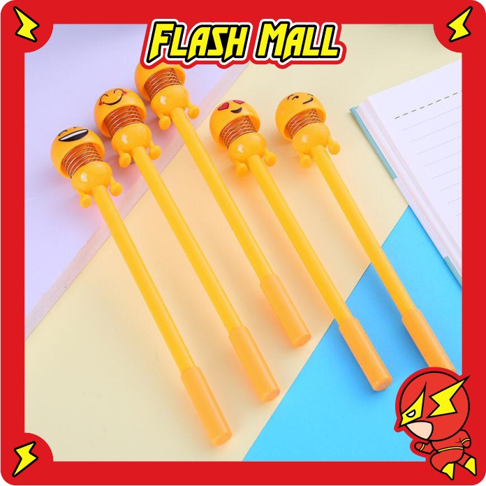 FLASHmall R163 Emoji Spring pen EMOTICON ปากกาตัวอักษร SOUVENIR EMOTICON ที่ไม่ซ้ํากันน่ารัก shake