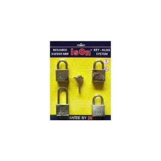 กุญแจคีย์อะไลท์ ISON 877CP40/4 40 มม. 4 ตัว/ชุด ISON 40MM KA877CP40/4CR KA PADLOCK 4EA/SET