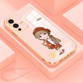 case Realme C30 GT 2 Pro 5G GT GT NEO 2 GT NEO 3 GT NEO C1 2 Pro U1 V3 ขอบตรง 90° กระเป๋าใส่กล้องเด็กผู้หญิงการ์ตูนหมวกแดง