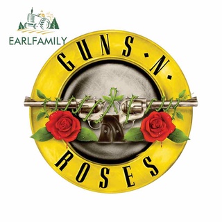 Earlfamily สติกเกอร์ไวนิล JDM RV VAN ลายกราฟิก Guns N Roses ขนาด 13x12.9 ซม. สําหรับติดตกแต่งรถยนต์ รถบรรทุก DIY