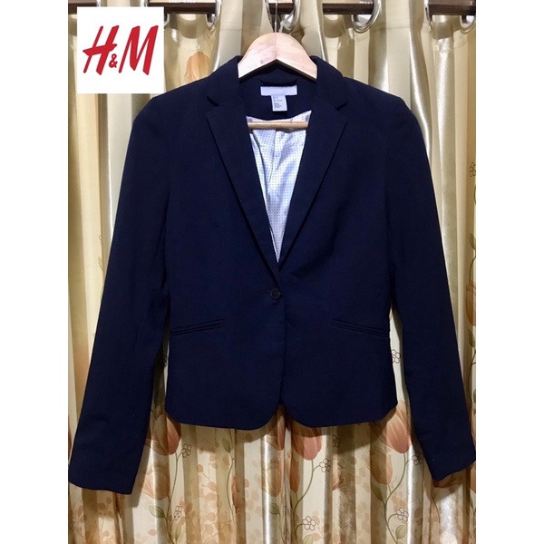 📌navy blue blazer suit size 36 เบลเซอร์ สูท แบรนด์เอชแอนด์เอ็ม สีกรมเข้ม size s-m ใส่สวย สูททำงาน สู
