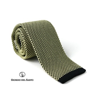 Giorgio Del Sarto Knitted Necktie Green with Fabric Texture เนคไทไหมพรมสีเขียวมีเท็กเจอร์