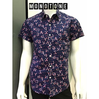 เสื้อเชิ้ตแขนสั้น เสื้อเชิ้ตผู้ชาย เสื้อพิมพ์ลาย Monotone Shorts Shirt