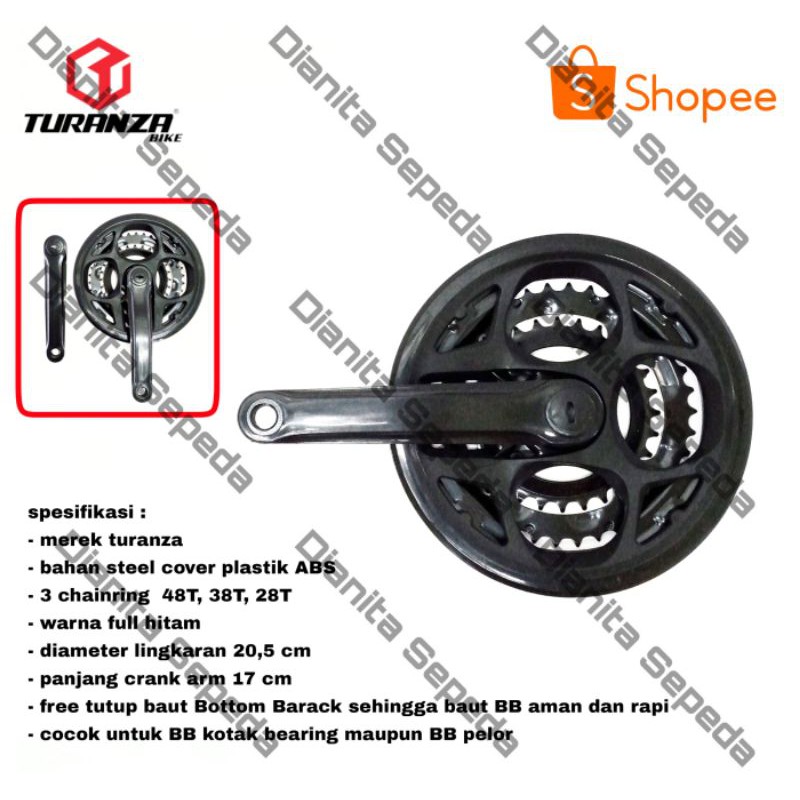 Crank 3 ความเร็ว mtb crankset เกียร์กลางเกียร์ 3 stack chainring 28 38 48 T mtb จักรยาน turanza