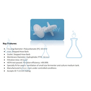 Airvent Filter Sterile (สเตอร์ไรด์) 0.2 um diameter 65 mm.