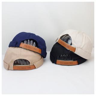 Yuppie Landlord Hat หมวกหนังลําลอง สีพื้น เข้ากับทุกการแต่งกาย สไตล์เกาหลี เรโทร 1986