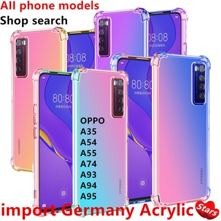 เคสโทรศัพท์อะคริลิค / OPPO A35 A54 A55 A74 A93 A94 A95 A15 A15S A73 A72 A53 A52 A92 4G 5G / เคสอ่อน / เคสหลังแบบใส / เคส