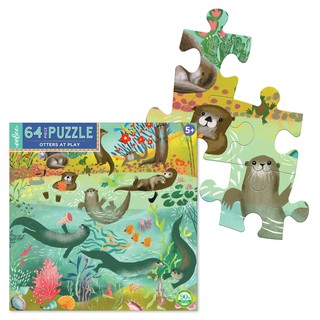 eeboo Otters at Play 64 Piece Puzzle จิ๊กซอว์รูปนากแบบ 64 ชิ้น