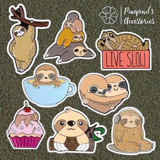 🇹🇭 พร้อมส่ง : 🦥 เข็มกลัดเซ็ทสลอธ | Sloth Enamel Brooch Pin Set.