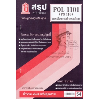 สรุปชีทรามPOL1101 (PS 110) การเมืองการปกครองไทย