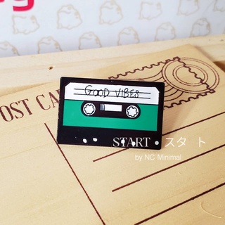 START • スタ−ト STB1002 Black Cassette 90s Brooch พร้อมส่ง เข็มกลัดรูปเทปคาสเซ็ท ยุค90s ติดเสื้อ ลายน่ารัก สไตล์เรโทร