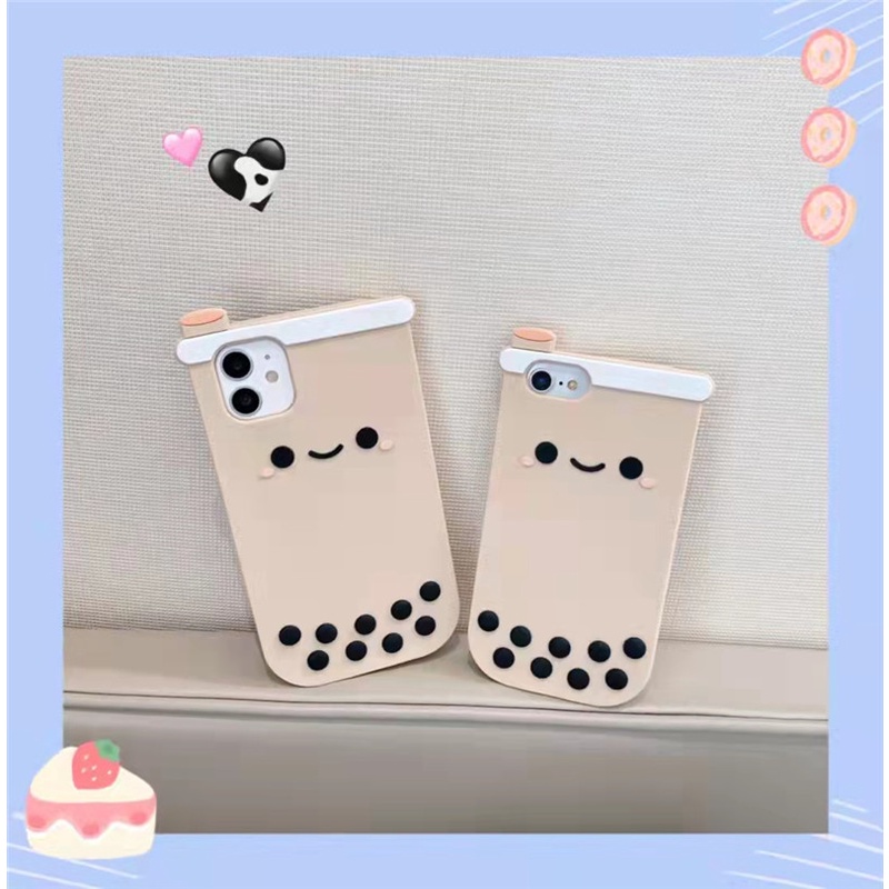 iPhone 13 12 11 promax X XR XS MAX 7 / 8P 6 6S plus ลายชานม เคสโทรศัพท์ซิลิโคน
