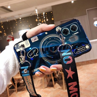 เคสโทรศัพท์ Ready Stock Case Xiaomi Mi 12 Lite Mi 12T 11T Pro  5G NE POCO M5S M5 X4 GT 2022 Cute Ins Style Camera Pattern Strap Soft Rubber Phone Casing for เคส Xiaomi12T Pro Bracket Case