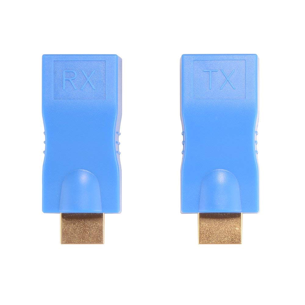 30M HD To LAN Port RJ45 Network Cable Extender Over by Cat 5e/6 1080p Blue