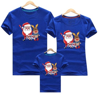 Christmas Family Clothing Mommy and Me Clothes Mother  Father Christmas Claus Print Kid T-shirts Family Matching 471