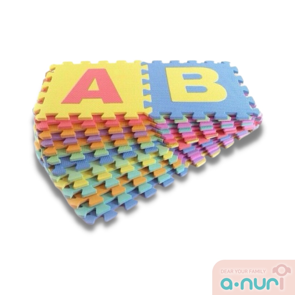 Anuri แผ่นรองคลาน แบบจิ๊กซอว์ ลาย ABC (1 set มี 26 แผ่น) EVA แผ่นรองคลานจิ๊กซอว์ กันกระแทก ขนาด 30x3