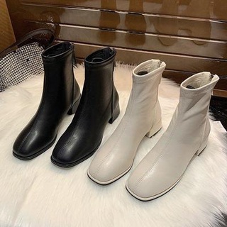 ใหม่ martin boots รองเท้าบูทสีขาว ส้นหนา แฟชั่น