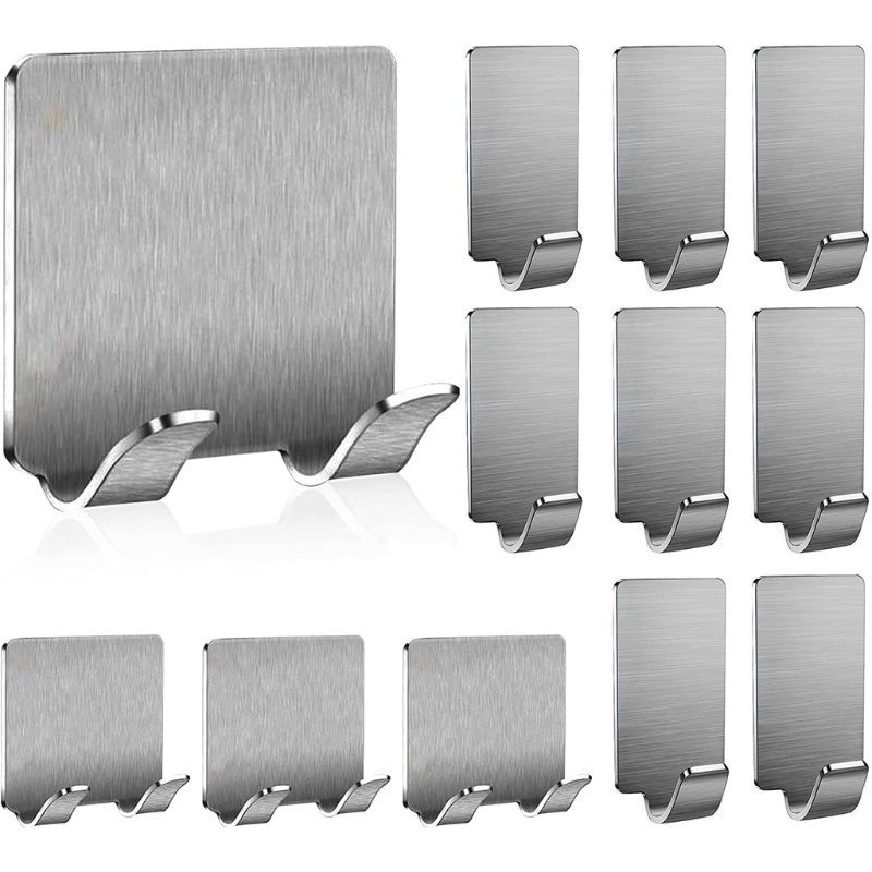 3M ตะขอติดผนัง ไม่ต้องเจาะ ตะขอแขวนกาวในตัว ตะขอสแตนเลส ตะขอห้องน้ำไม่มีรอยต่อ ที่แขวนผ้าเช็ดตัว ตะข